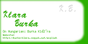 klara burka business card